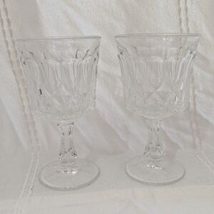 Noritake - Pair of Clear Glass Goblets